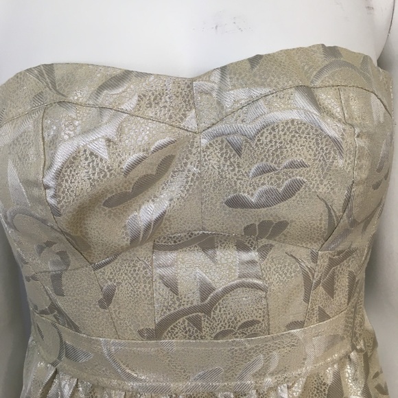 NEW American Eagle Dress Strapless Short Paisley Shimmer - Picture 3 of 5